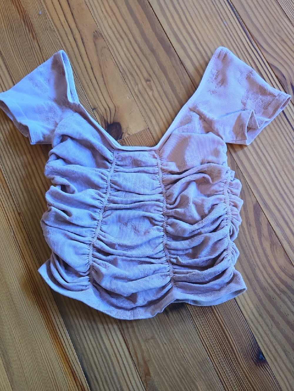 Ruched Light Mauve Crop Top - Women's Stylish Summer Top